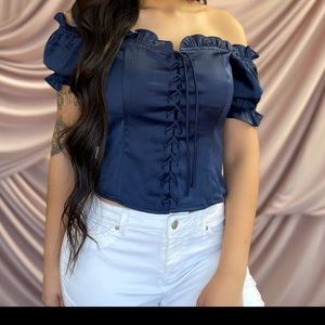 Off the shoulder Navy top